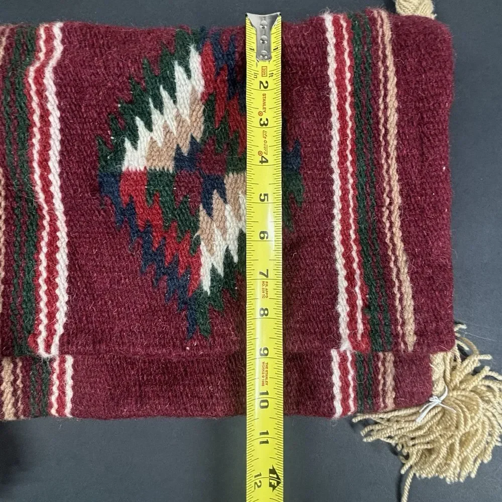 Aztec Wool Blanket Tapestry Crossbody Messenger Bag Purse Boho Festival Rope EUC